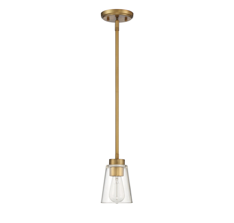 Savoy House 7-1026-1-322 One Light Mini-Pendant, Warm Brass (2)
