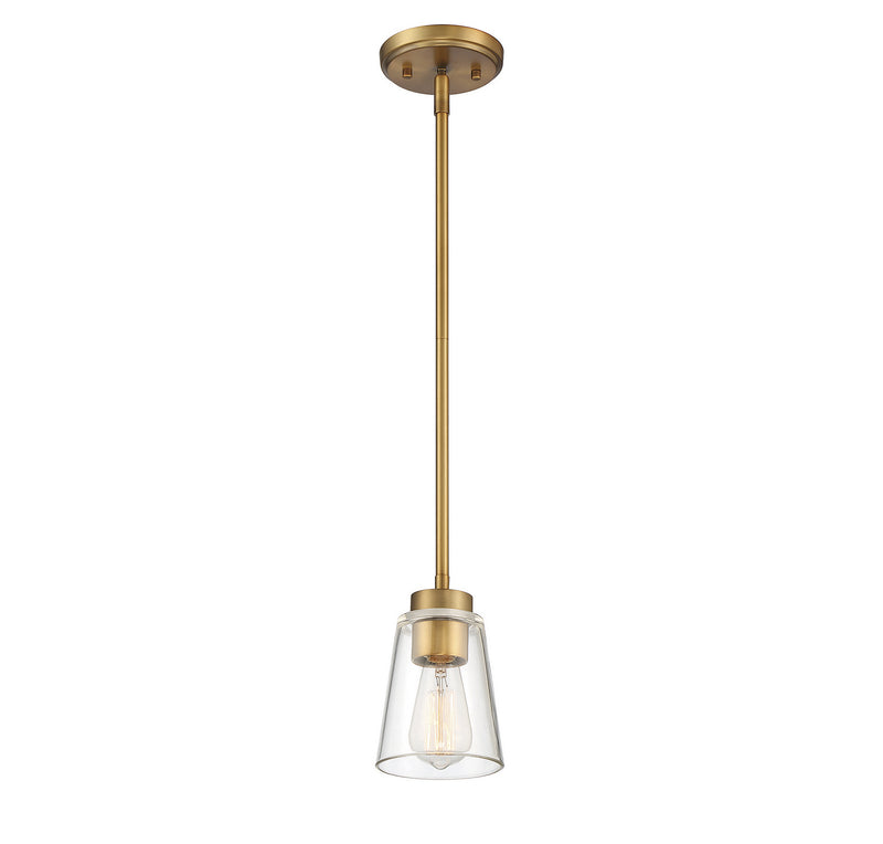 Savoy House 7-1026-1-322 One Light Mini-Pendant, Warm Brass (3)