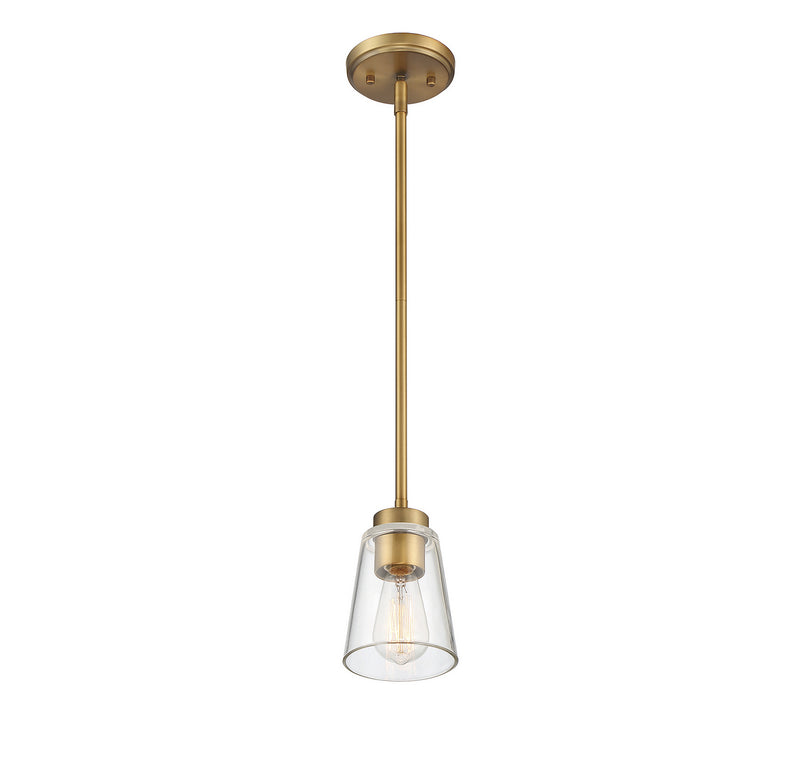 Savoy House 7-1026-1-322 One Light Mini-Pendant, Warm Brass (4)
