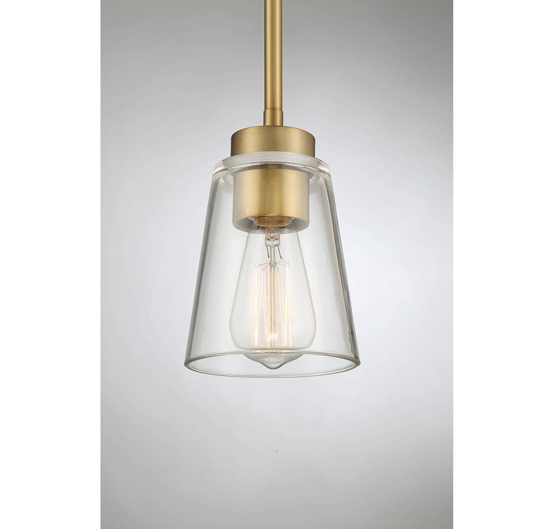 Savoy House 7-1026-1-322 One Light Mini-Pendant, Warm Brass (5)
