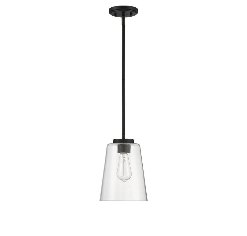 Savoy House 7-1027-1-89 One Light Mini-Pendant, Matte Black (2)