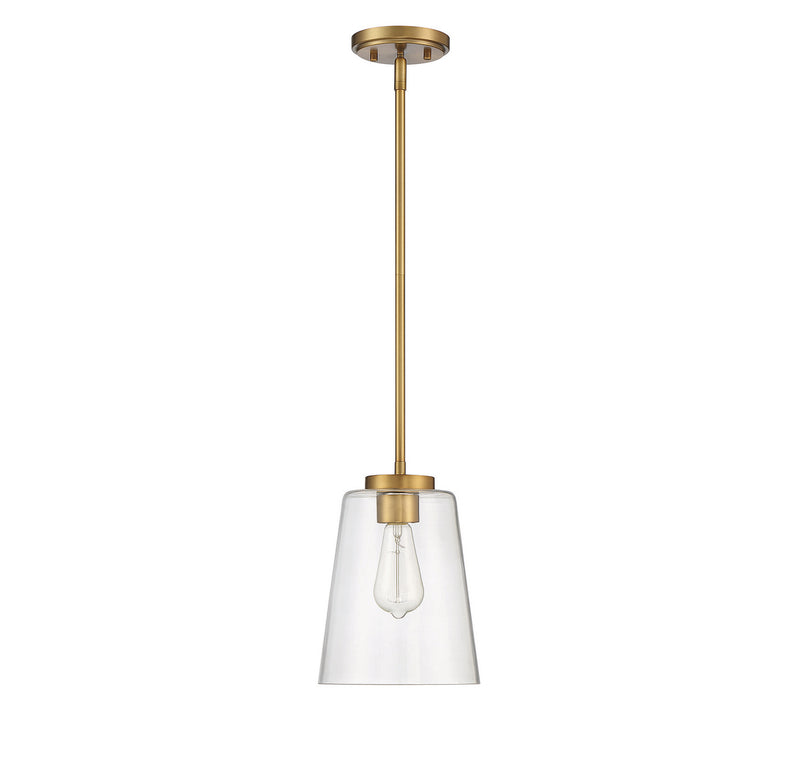 Savoy House 7-1027-1-322 One Light Mini-Pendant, Warm Brass (2)