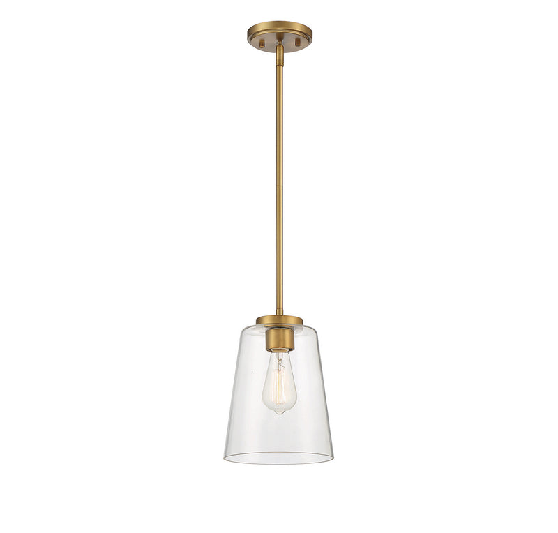Savoy House 7-1027-1-322 One Light Mini-Pendant, Warm Brass (3)