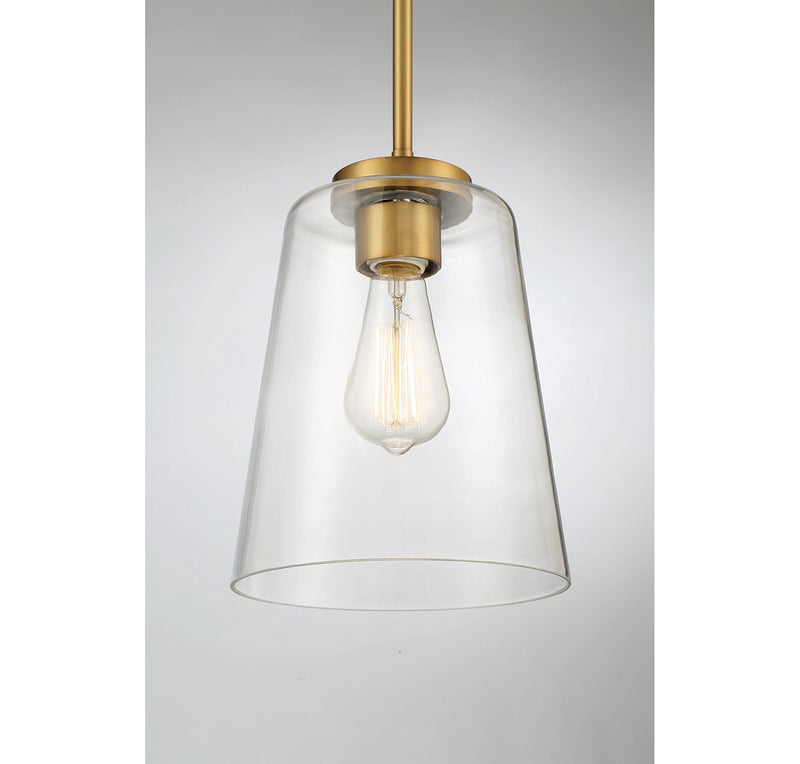 Savoy House 7-1027-1-322 One Light Mini-Pendant, Warm Brass (5)