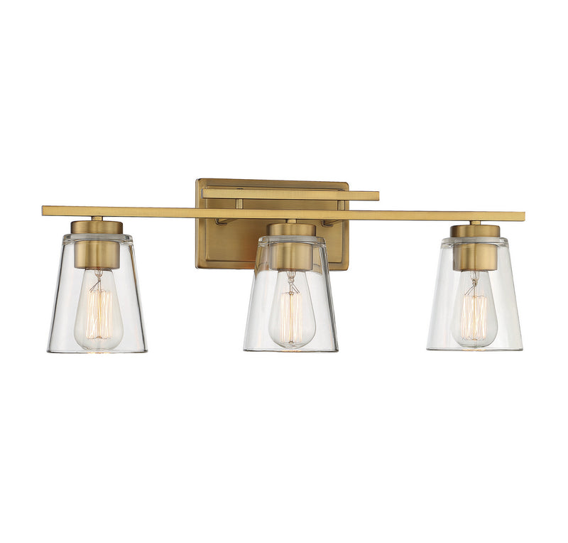 Savoy House 8-1020-3-322 Three Light Bath Bar, Warm Brass (3)