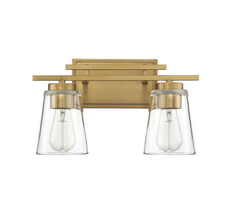 Savoy House 8-1020-2-322 Two Light Bath Bar, Warm Brass (2)