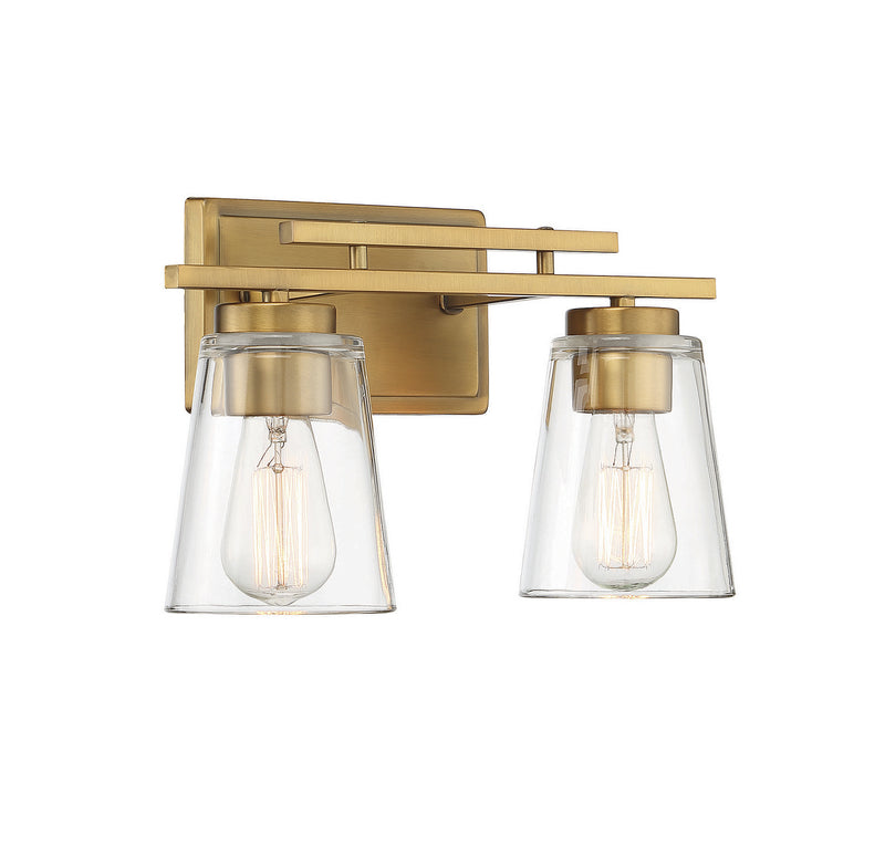 Savoy House 8-1020-2-322 Two Light Bath Bar, Warm Brass (4)