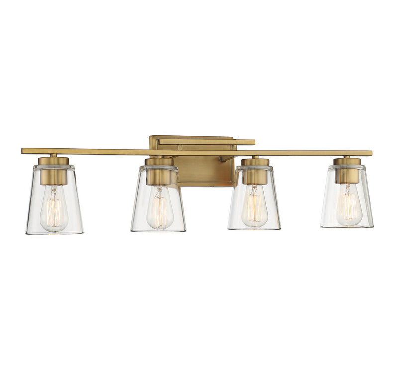 Savoy House 8-1020-4-322 Four Light Bath Bar, Warm Brass (3)