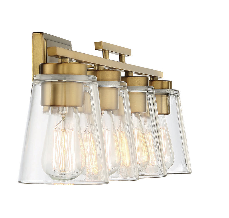 Savoy House 8-1020-4-322 Four Light Bath Bar, Warm Brass (5)