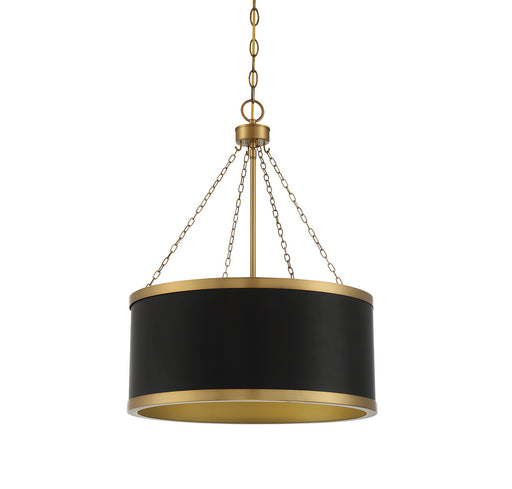 Savoy House 7-188-6-143 Six Light Pendant, Black w/Warm Brass (2)