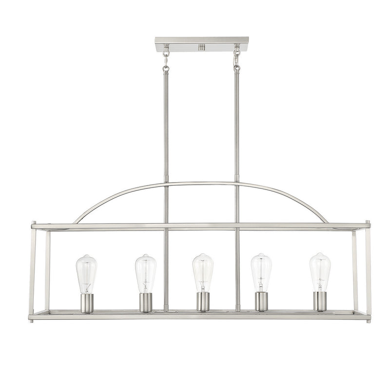 Savoy House 1-190-5-SN Five Light Linear Chandelier, Satin Nickel (2)