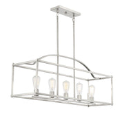 Savoy House 1-190-5-SN Five Light Linear Chandelier, Satin Nickel (4)