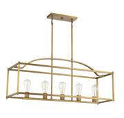 Savoy House 1-190-5-322 Five Light Linear Chandelier, Warm Brass (2)