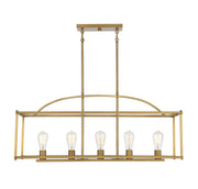 Savoy House 1-190-5-322 Five Light Linear Chandelier, Warm Brass (3)