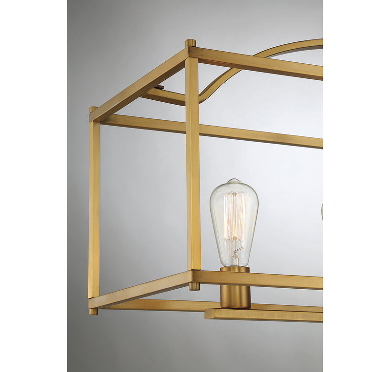 Savoy House 1-190-5-322 Five Light Linear Chandelier, Warm Brass (6)