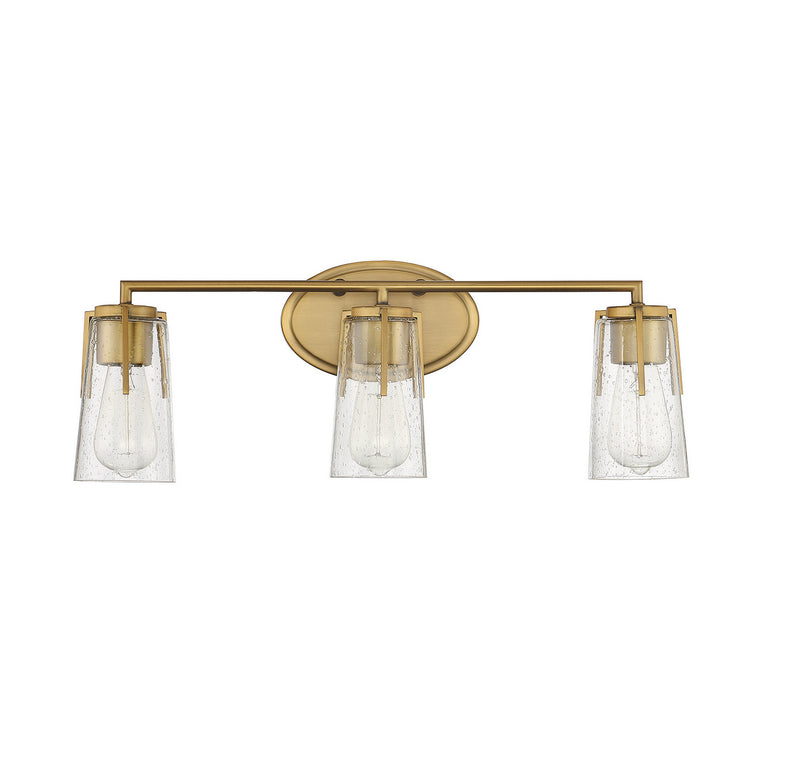 Savoy House 8-7045-3-322 Three Light Bath Bar, Warm Brass (2)
