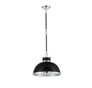 Savoy House 7-8882-1-173 One Light Pendant, Black with Polished Nickel Accents (2)