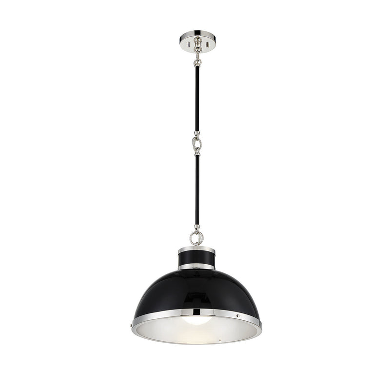 Savoy House 7-8882-1-173 One Light Pendant, Black with Polished Nickel Accents (4)