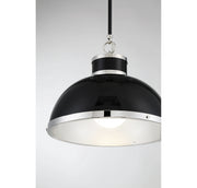 Savoy House 7-8882-1-173 One Light Pendant, Black with Polished Nickel Accents (5)