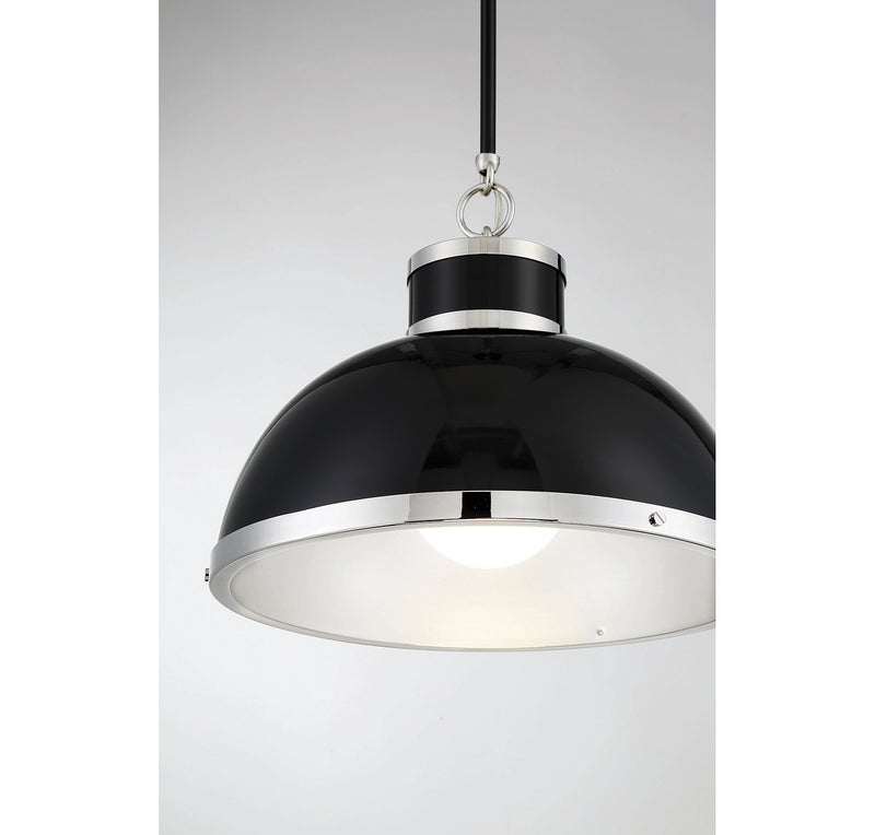 Savoy House 7-8882-1-173 One Light Pendant, Black with Polished Nickel Accents (5)