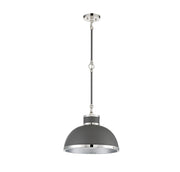 Savoy House 7-8882-1-175 One Light Pendant, Gray with Polished Nickel Accents (2)