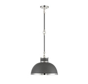 Savoy House 7-8882-1-175 One Light Pendant, Gray with Polished Nickel Accents (3)