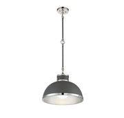 Savoy House 7-8882-1-175 One Light Pendant, Gray with Polished Nickel Accents (4)