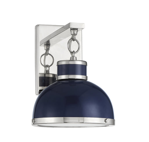 Savoy House 9-8884-1-174 One Light Wall Sconce, Navy with Polished Nickel Accents (2)