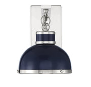 Savoy House 9-8884-1-174 One Light Wall Sconce, Navy with Polished Nickel Accents (3)