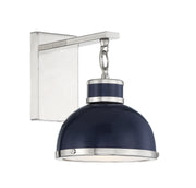 Savoy House 9-8884-1-174 One Light Wall Sconce, Navy with Polished Nickel Accents (4)