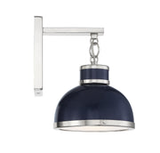 Savoy House 9-8884-1-174 One Light Wall Sconce, Navy with Polished Nickel Accents (5)
