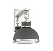 Savoy House 9-8884-1-175 One Light Wall Sconce, Gray with Polished Nickel Accents (2)