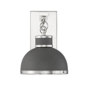 Savoy House 9-8884-1-175 One Light Wall Sconce, Gray with Polished Nickel Accents (3)
