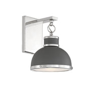 Savoy House 9-8884-1-175 One Light Wall Sconce, Gray with Polished Nickel Accents (4)
