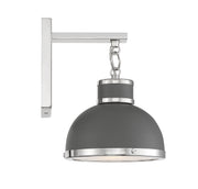 Savoy House 9-8884-1-175 One Light Wall Sconce, Gray with Polished Nickel Accents (5)