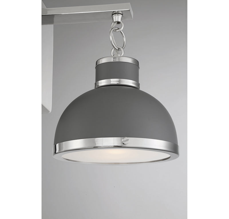 Savoy House 9-8884-1-175 One Light Wall Sconce, Gray with Polished Nickel Accents (6)