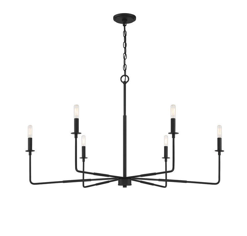Savoy House 1-2221-6-89 Six Light Chandelier, Matte Black (3)