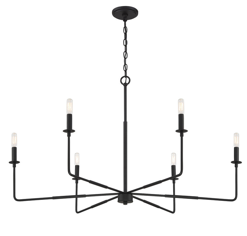 Savoy House 1-2221-6-89 Six Light Chandelier, Matte Black (4)