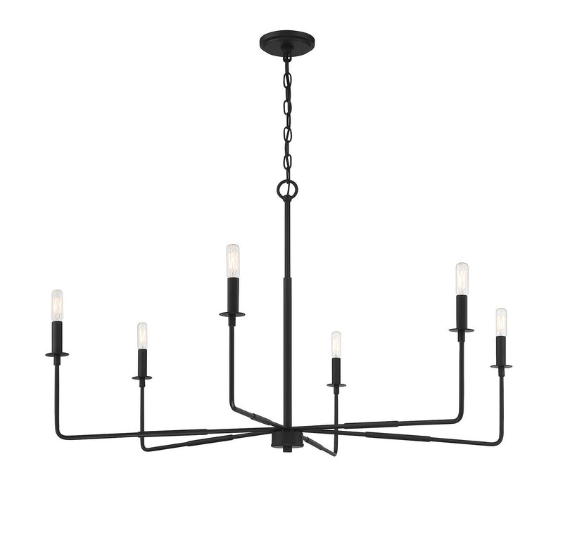 Savoy House 1-2221-6-89 Six Light Chandelier, Matte Black (5)