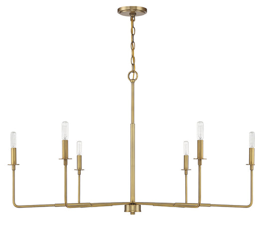 Savoy House 1-2221-6-322 Six Light Chandelier, Warm Brass (2)