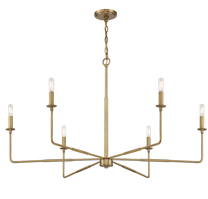 Savoy House 1-2221-6-322 Six Light Chandelier, Warm Brass (4)