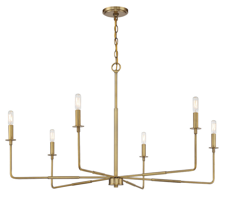 Savoy House 1-2221-6-322 Six Light Chandelier, Warm Brass (5)