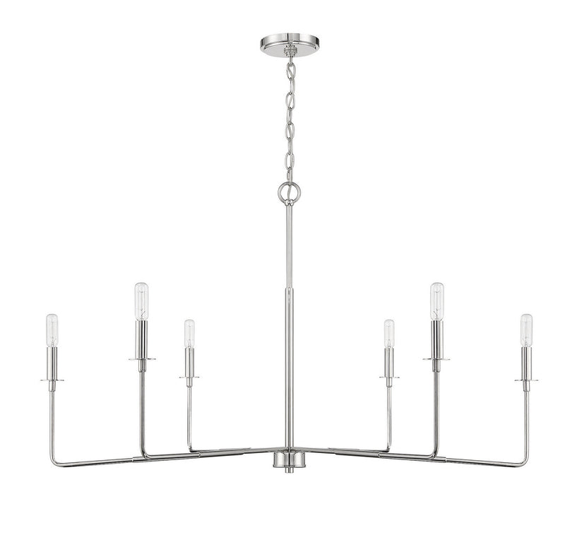 Savoy House 1-2221-6-109 Six Light Chandelier, Polished Nickel (2)