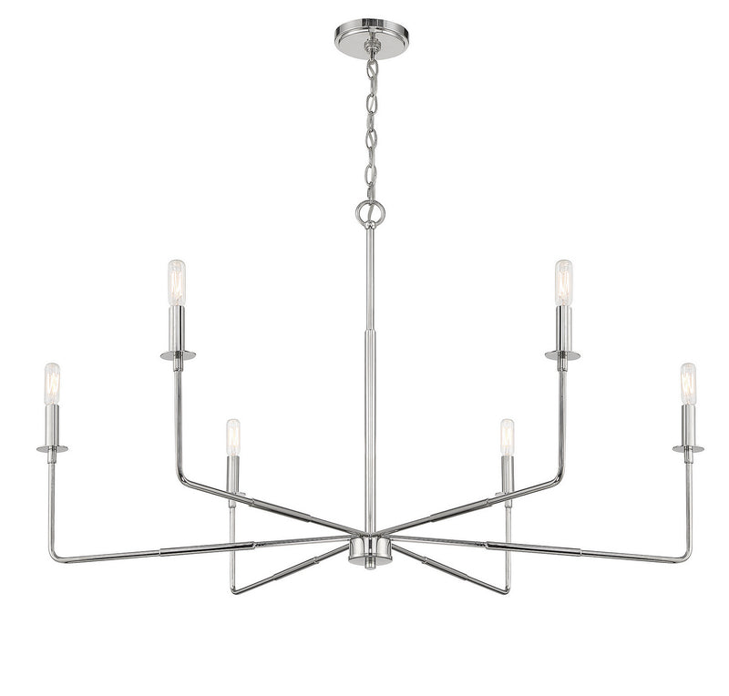 Savoy House 1-2221-6-109 Six Light Chandelier, Polished Nickel (3)