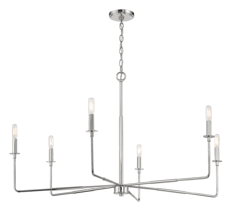 Savoy House 1-2221-6-109 Six Light Chandelier, Polished Nickel (5)