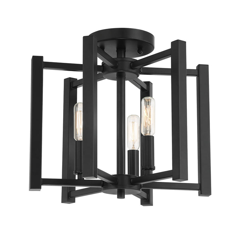 Savoy House 6-7702-3-89 Three Light Semi-Flush Mount, Matte Black (3)
