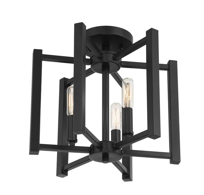 Savoy House 6-7702-3-89 Three Light Semi-Flush Mount, Matte Black (4)
