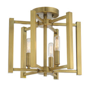 Savoy House 6-7702-3-322 Three Light Semi-Flush Mount, Warm Brass (3)
