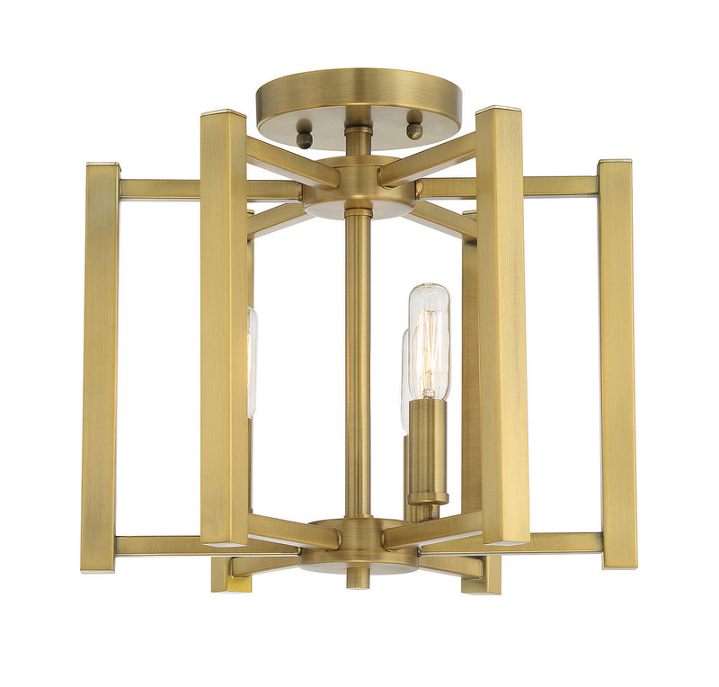 Savoy House 6-7702-3-322 Three Light Semi-Flush Mount, Warm Brass (5)