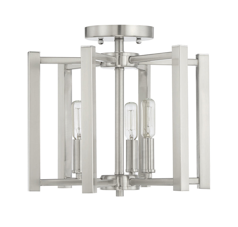Savoy House 6-7702-3-SN Three Light Semi-Flush Mount, Satin Nickel (2)